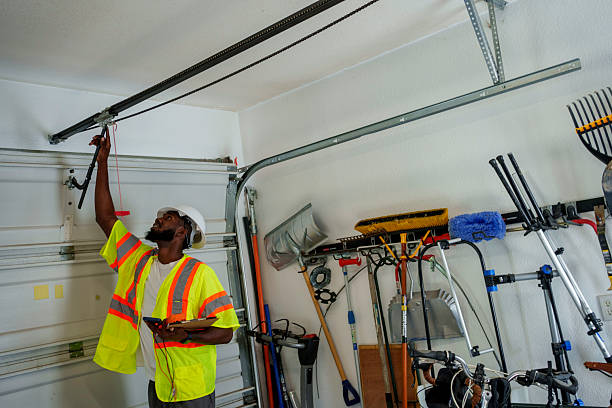 Professional Garage Door Roller Replacement technician working in Union County County, SC